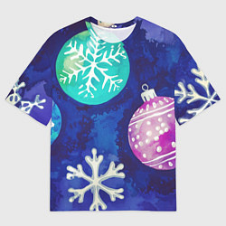 Мужская футболка оверсайз Новогодний узор