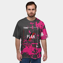 Футболка оверсайз мужская Think plan do, цвет: 3D-принт — фото 2