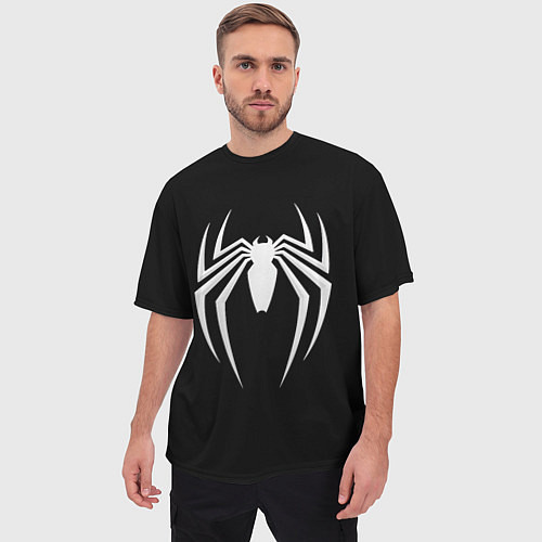 Мужская футболка оверсайз Black SpiderMan / 3D-принт – фото 3