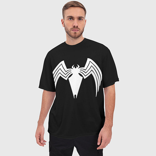 Мужская футболка оверсайз Venom - spider logo / 3D-принт – фото 3