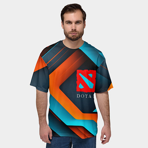 Мужская футболка оверсайз Dota 2 абстракция из линий / 3D-принт – фото 3