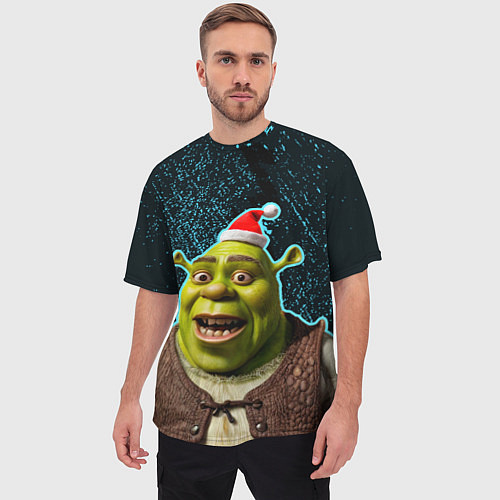 Мужская футболка оверсайз New years Shrek / 3D-принт – фото 3