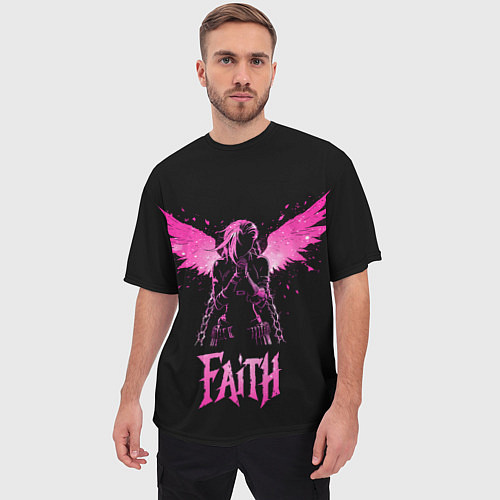 Мужская футболка оверсайз Jinx faith - Arcane / 3D-принт – фото 3