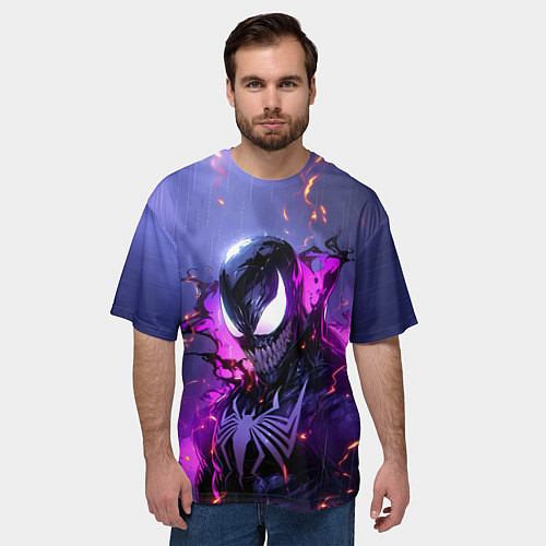 Мужская футболка оверсайз Neon Venom - Rain / 3D-принт – фото 3