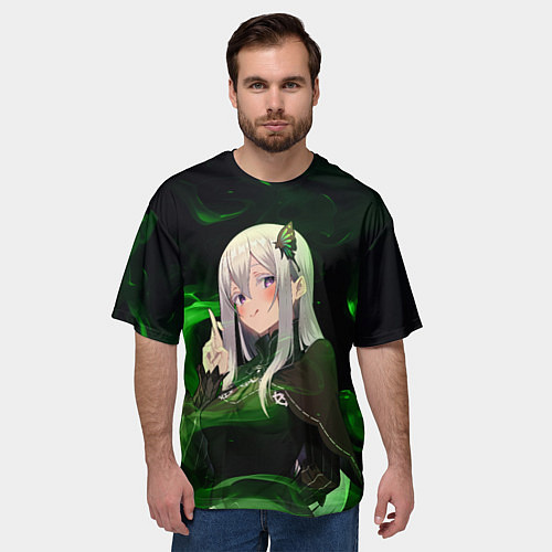 Мужская футболка оверсайз Ехидна Re:Zero / 3D-принт – фото 3