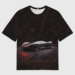 Футболка оверсайз мужская Футуристичный гоночный автомобиль, цвет: 3D-принт