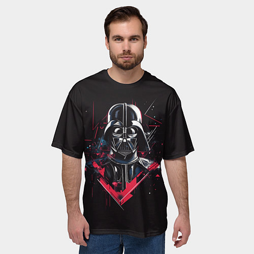 Мужская футболка оверсайз Darth Vader on black / 3D-принт – фото 3