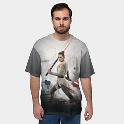 Футболка оверсайз мужская Звездные войны - Рей Скайуокер, цвет: 3D-принт — фото 2