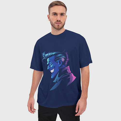 Мужская футболка оверсайз Joker gradient / 3D-принт – фото 3