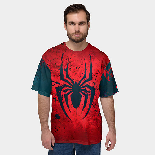 Мужская футболка оверсайз Душа героя: Человек-паук / 3D-принт – фото 3