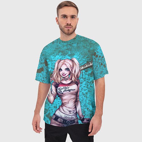 Мужская футболка оверсайз Harley Quinn / 3D-принт – фото 3