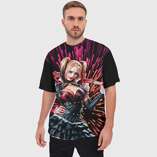 Мужская футболка оверсайз Harley Quinn / 3D-принт – фото 3