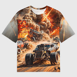 Футболка оверсайз мужская Mad Max - explosion cars, цвет: 3D-принт