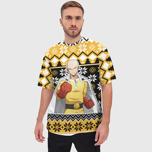 Мужская футболка оверсайз One-Punch Man sweater / 3D-принт – фото 3