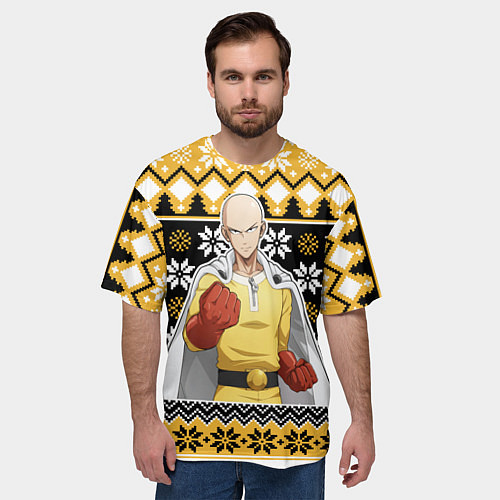 Мужская футболка оверсайз One-Punch Man sweater / 3D-принт – фото 3
