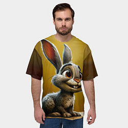 Футболка оверсайз мужская Милый зайчик, цвет: 3D-принт — фото 2
