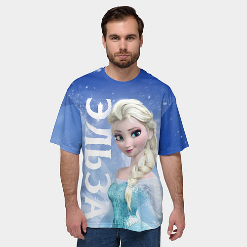 Мужская футболка оверсайз Эльза из Холодного сердца / 3D-принт – фото 3