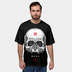 Футболка оверсайз мужская 30 Seconds to Mars: Логотип черепа, цвет: 3D-принт — фото 2