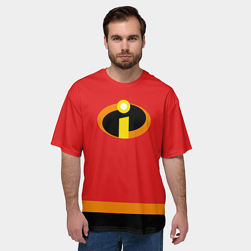 Мужская футболка оверсайз Суперсемейка костюм / 3D-принт – фото 3