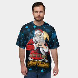 Футболка оверсайз мужская Романтичный санта, цвет: 3D-принт — фото 2