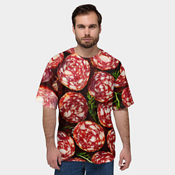 Футболка оверсайз мужская Салями, цвет: 3D-принт — фото 2