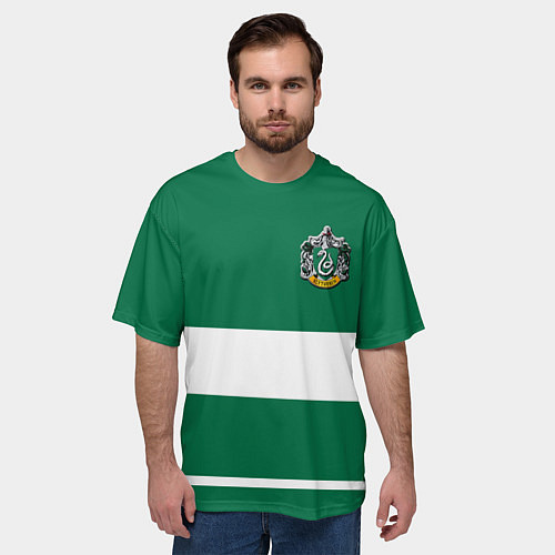 Мужская футболка оверсайз Гарри Поттер Слизерин / 3D-принт – фото 3