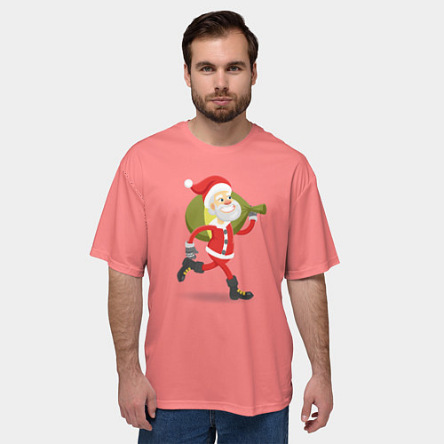 Мужская футболка оверсайз Санта украл подарки / 3D-принт – фото 3