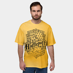 Футболка оверсайз мужская Пуффендуй Хогвартс, цвет: 3D-принт — фото 2