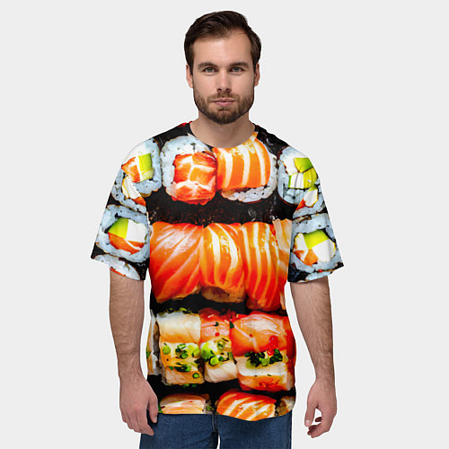 Мужская футболка оверсайз Сет роллов / 3D-принт – фото 3