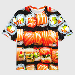 Футболка оверсайз мужская Сет роллов, цвет: 3D-принт