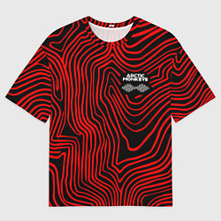 Мужская футболка оверсайз Arctic Monkeys - красные линии