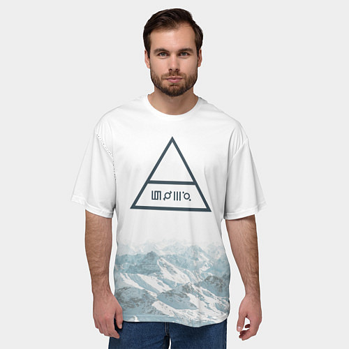 Мужская футболка оверсайз 30 Seconds to Mars - рок группа / 3D-принт – фото 3