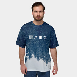 Футболка оверсайз мужская 30 Seconds to Mars - Перевернутый лес, цвет: 3D-принт — фото 2