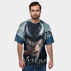 Футболка оверсайз мужская Venom head with tongue, цвет: 3D-принт — фото 2