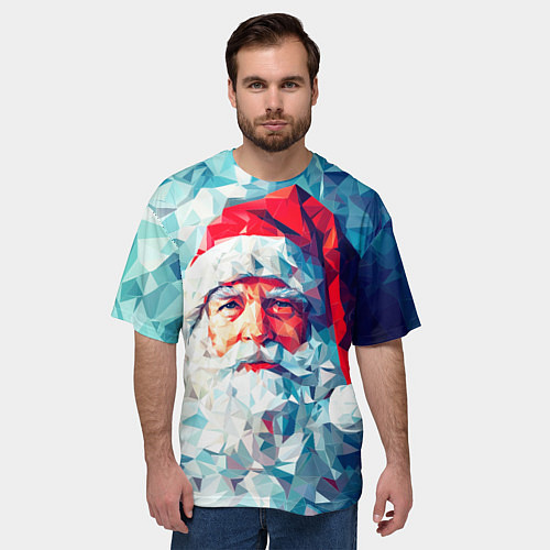 Мужская футболка оверсайз Дед Мороз хрустальный / 3D-принт – фото 3