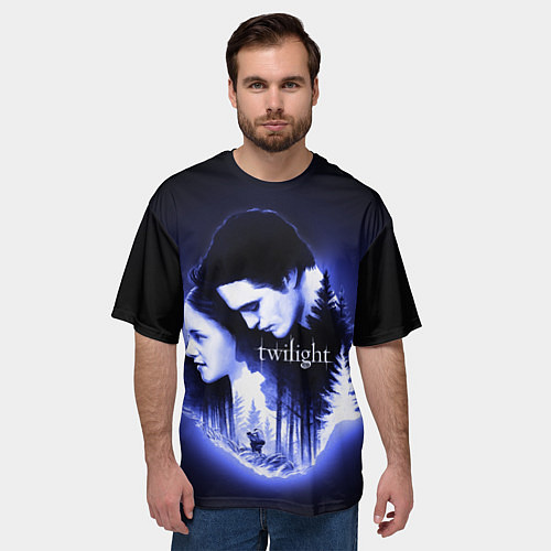 Мужская футболка оверсайз Twilight Bella and Edward / 3D-принт – фото 3