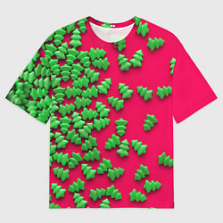 Мужская футболка оверсайз Веселые елочки