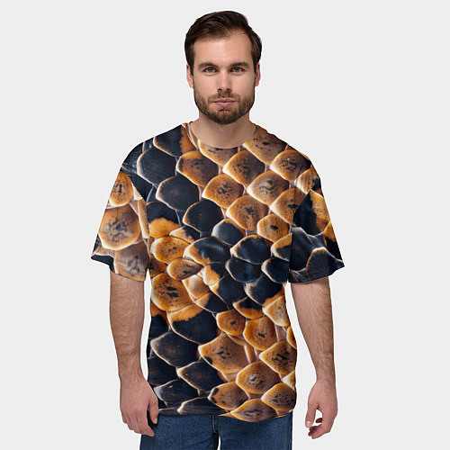 Мужская футболка оверсайз Змеиный талисман / 3D-принт – фото 3