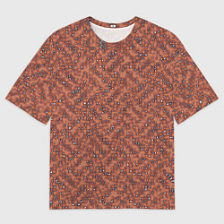 Футболка оверсайз мужская Медно-коричневый текстурированный, цвет: 3D-принт