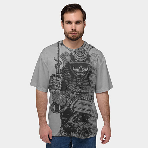 Мужская футболка оверсайз Призрак Самурай / 3D-принт – фото 3