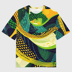 Футболка оверсайз мужская Змеиный паттерн, цвет: 3D-принт