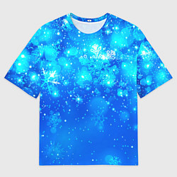 Футболка оверсайз мужская Морозное свечение, цвет: 3D-принт