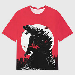 Футболка оверсайз мужская Godzilla destroys the city, цвет: 3D-принт