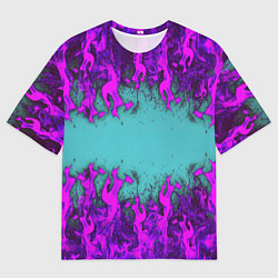 Мужская футболка оверсайз Фиолетовое пламя