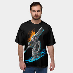 Футболка оверсайз мужская Пирамидоголовый из Portal, цвет: 3D-принт — фото 2