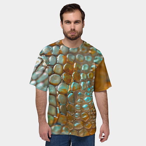 Мужская футболка оверсайз Почувствуй себя змеей / 3D-принт – фото 3