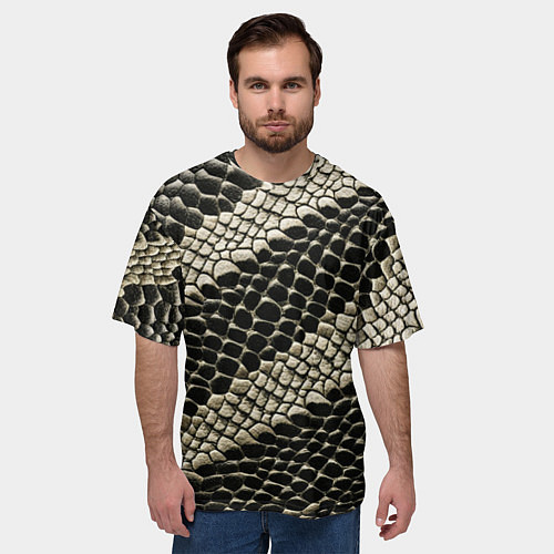 Мужская футболка оверсайз Будь в тренде змеи / 3D-принт – фото 3