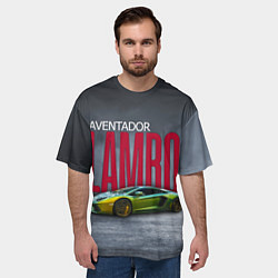 Футболка оверсайз мужская Итальянский гиперкар Lambo Aventador, цвет: 3D-принт — фото 2