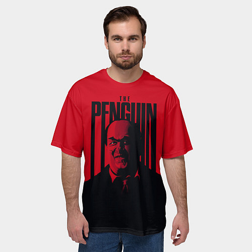 Мужская футболка оверсайз Освальд Кобб Пингвин / 3D-принт – фото 3