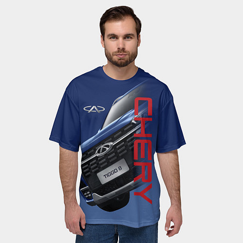 Мужская футболка оверсайз Chery / 3D-принт – фото 3